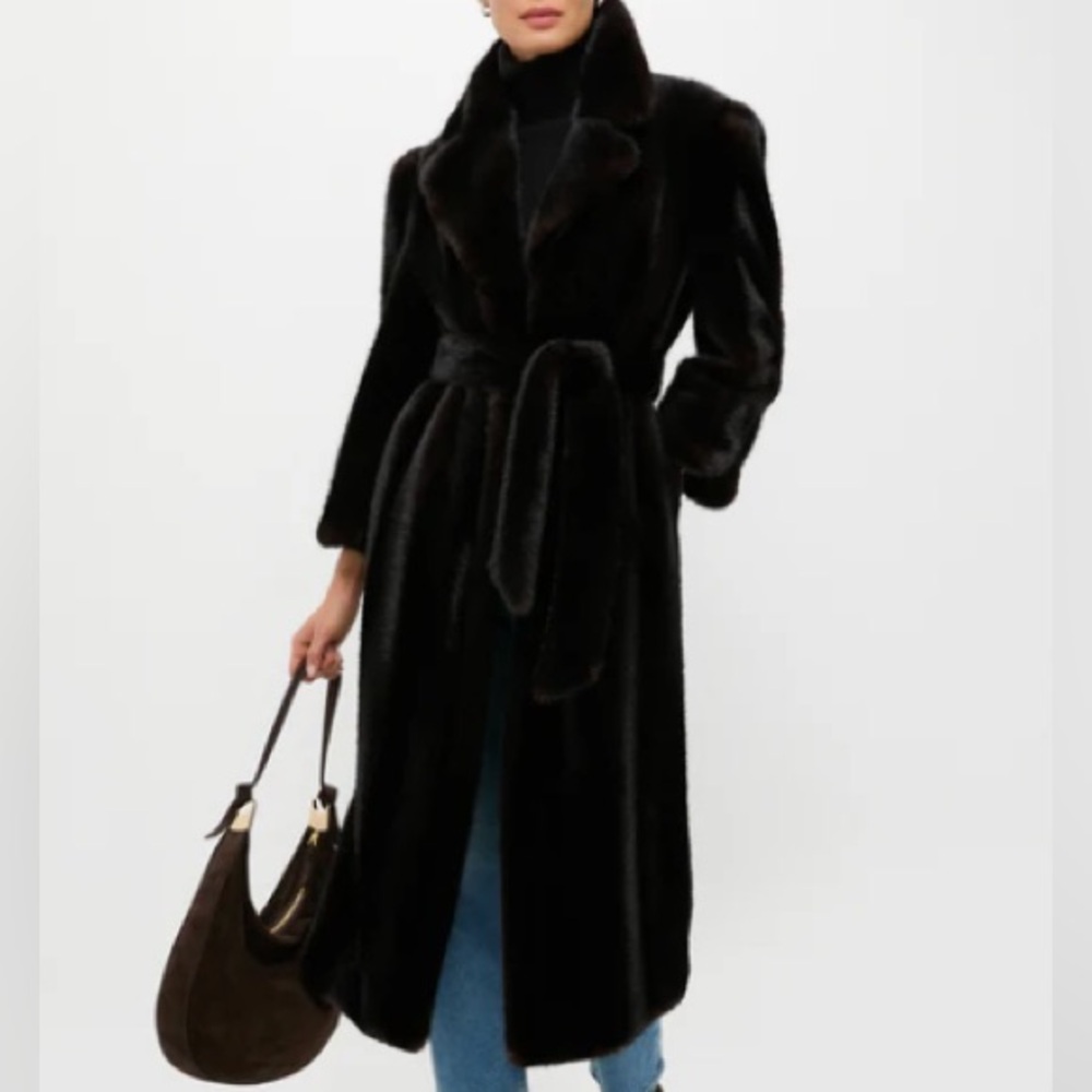 Tuckernuck‎ Brown Fur Carmella Coat Sz XL